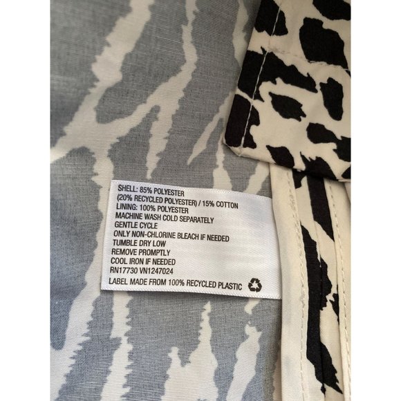 Women's Animal Print Strong Shoulder Trench Coat Sergio Hudson Black M Medium - Picture 5 of 8